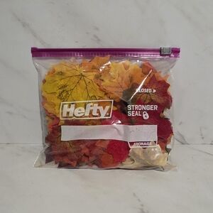 Bag of Artificial autumn maple leaves - Polyester Silk Fabric Seasonal Crafts